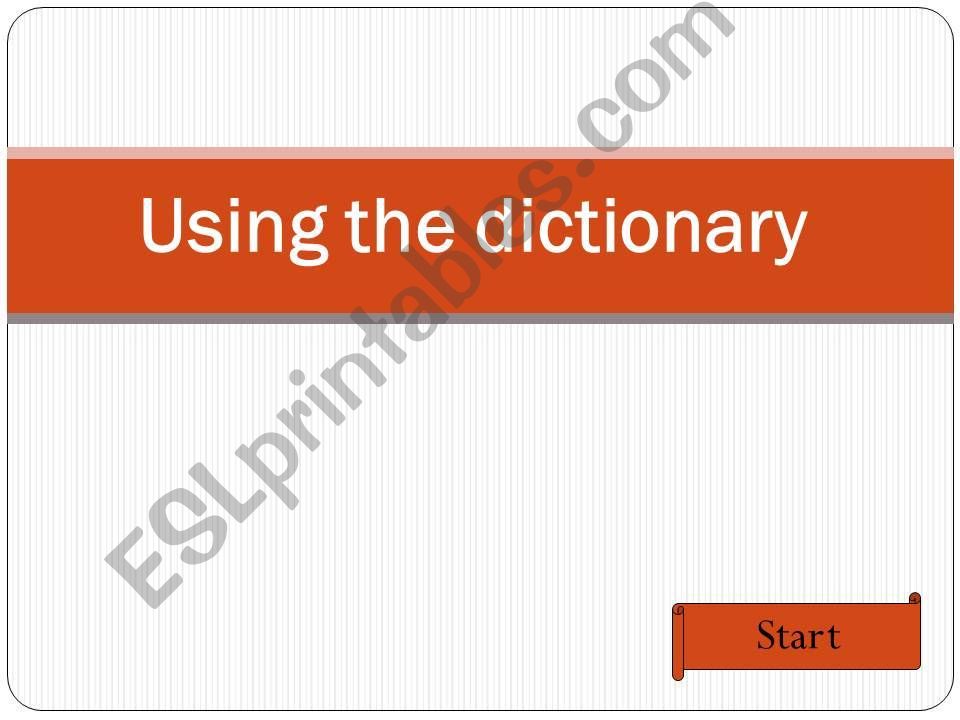 how to use the dictionary powerpoint
