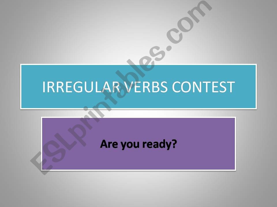 Irregular Verb Contest powerpoint