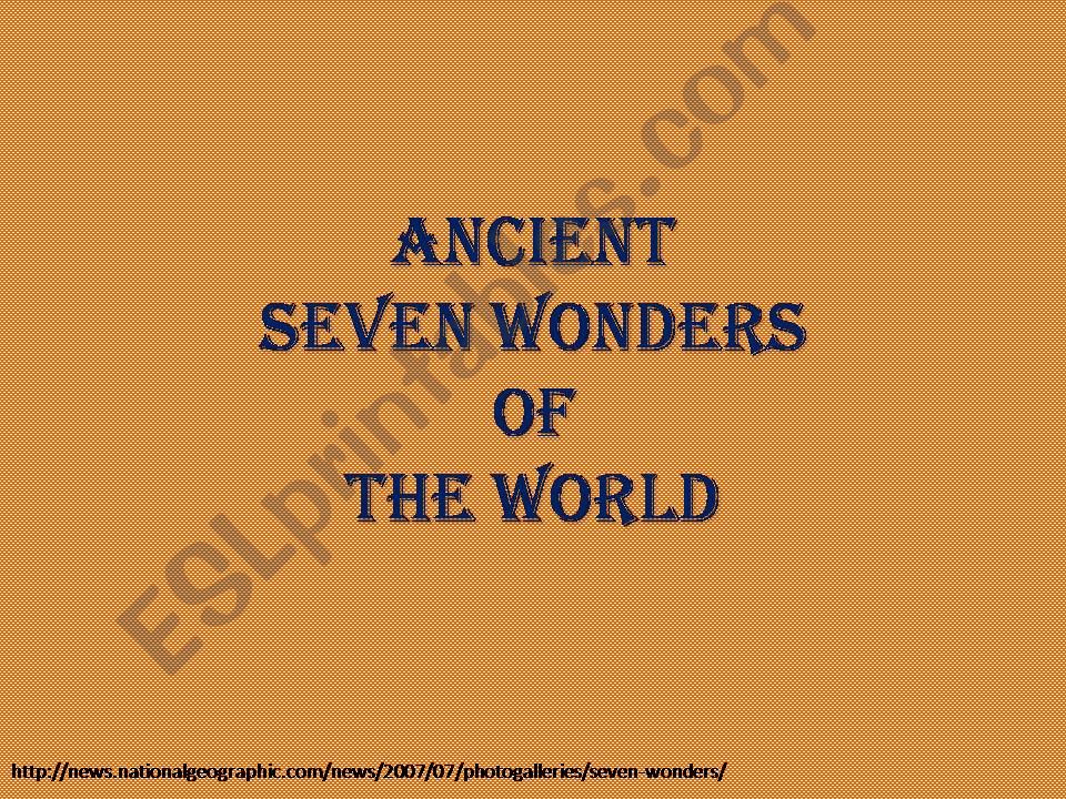 7 Wonders of the World powerpoint
