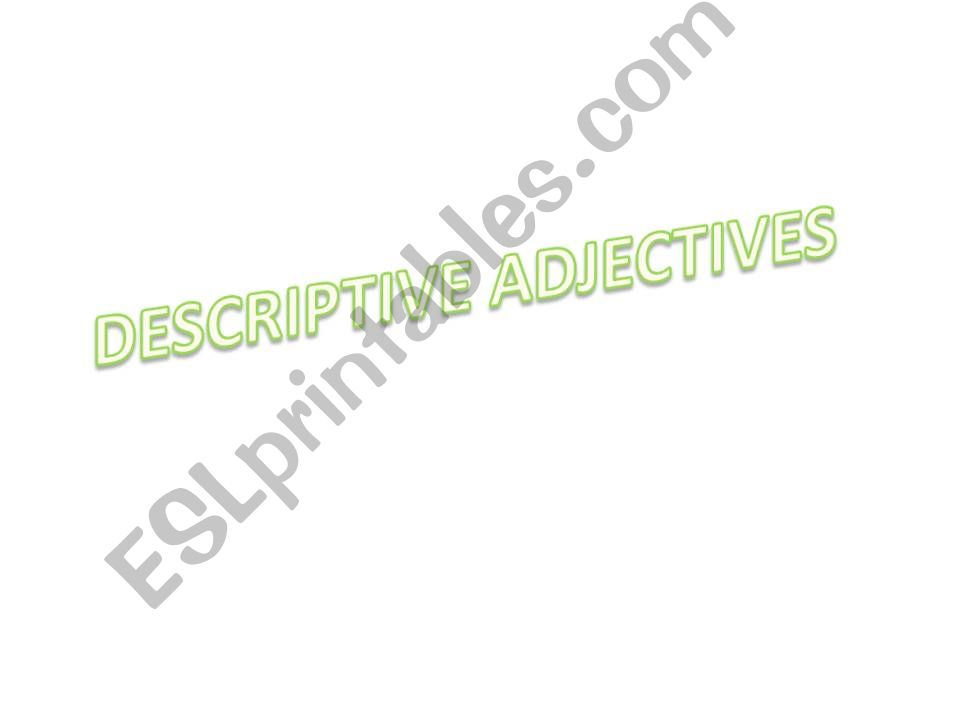 Descriptive Adjectives powerpoint