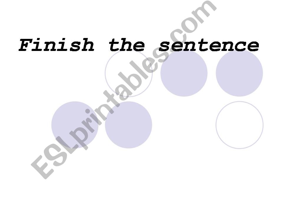 Finish the setence powerpoint