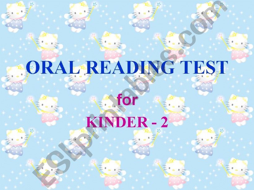 Oral Reading Test for Kinder-2