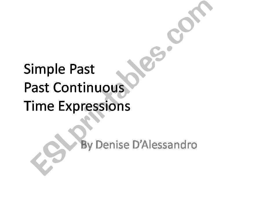 Past tenses powerpoint