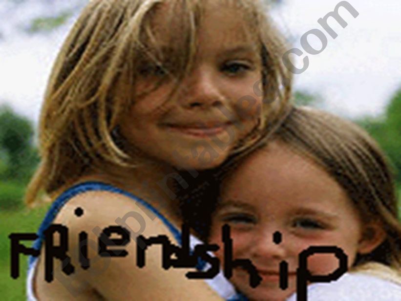a powerpint on friendship  My  9-year-old son did it.....a poem 