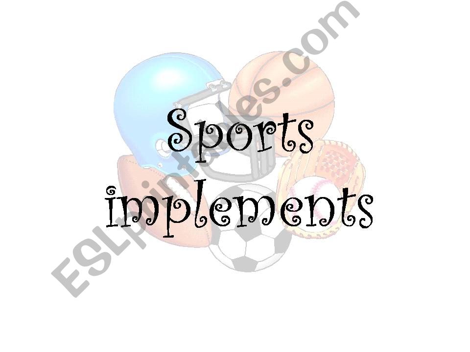 sports implements powerpoint