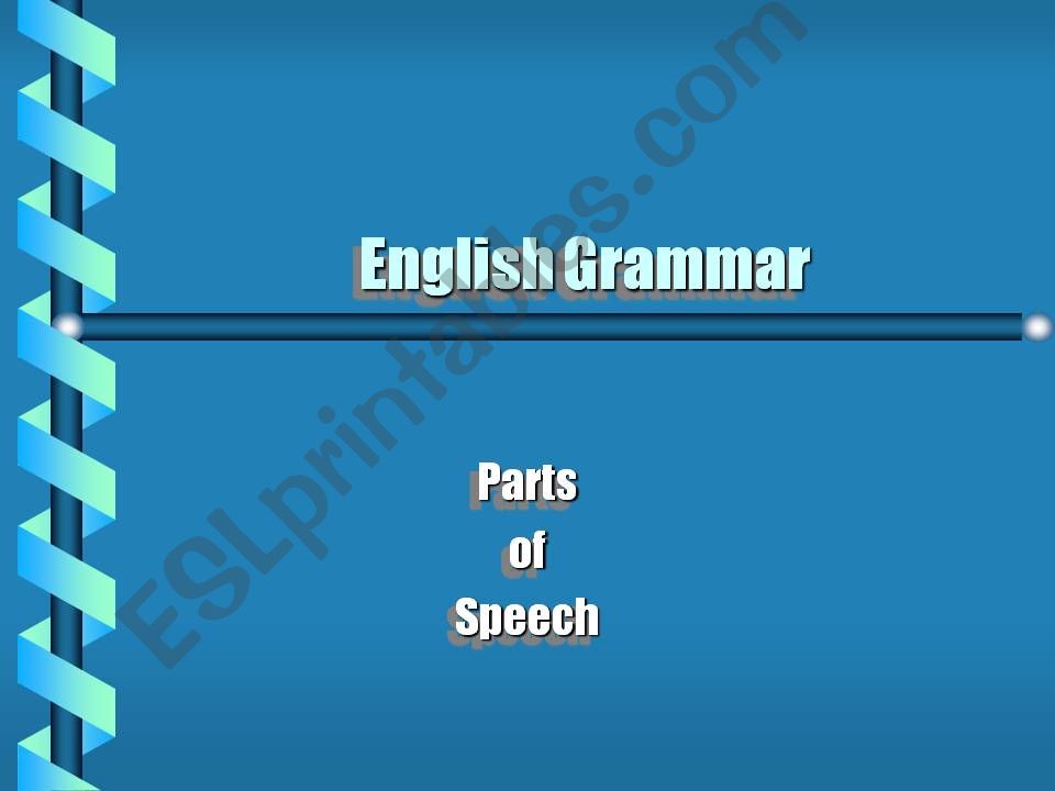 the eight parts of speech of english grammar