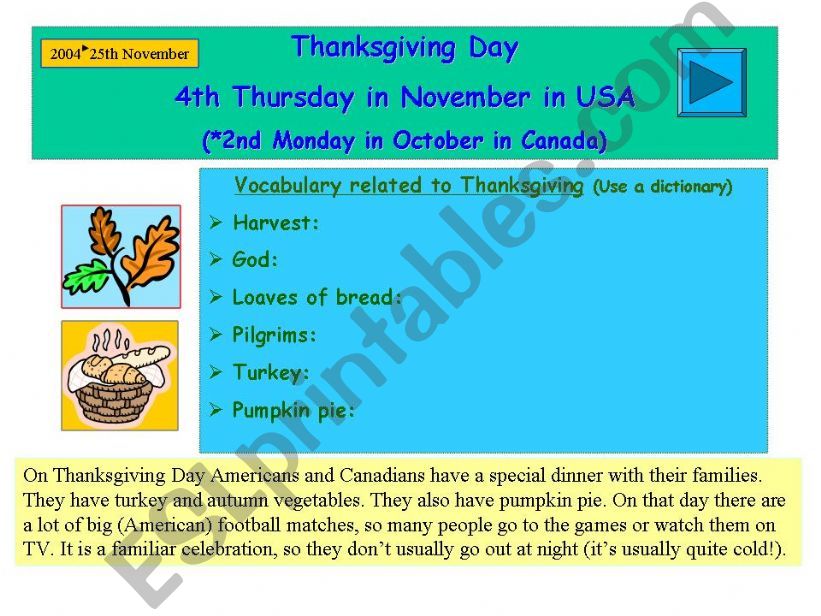 Thanksgiving Day powerpoint