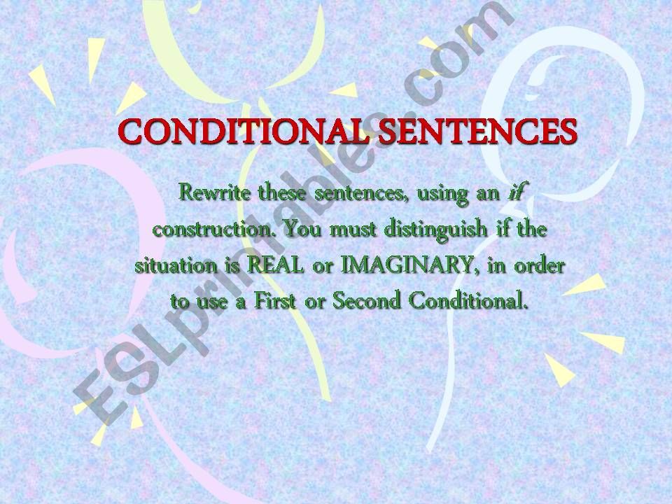 Conditionals 1 and 2 powerpoint