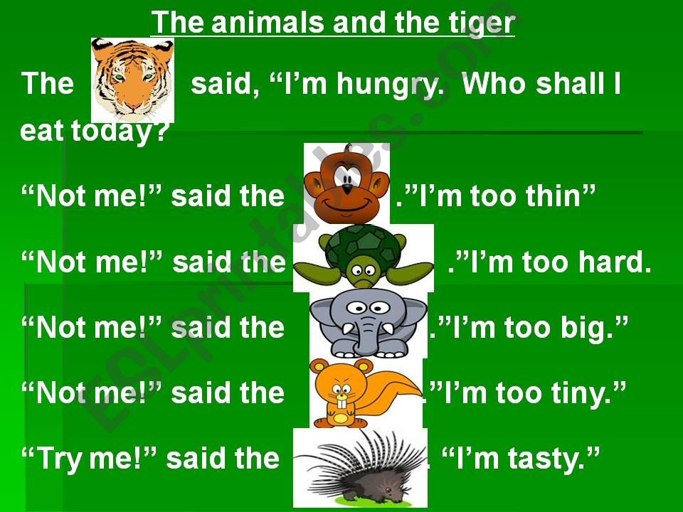 The animals and the tiger powerpoint