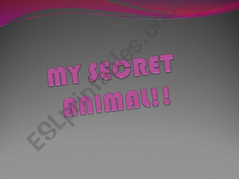 My secret animal-dragonfly powerpoint