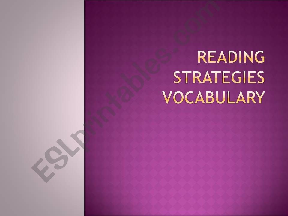 Reading Comprehension Strategies