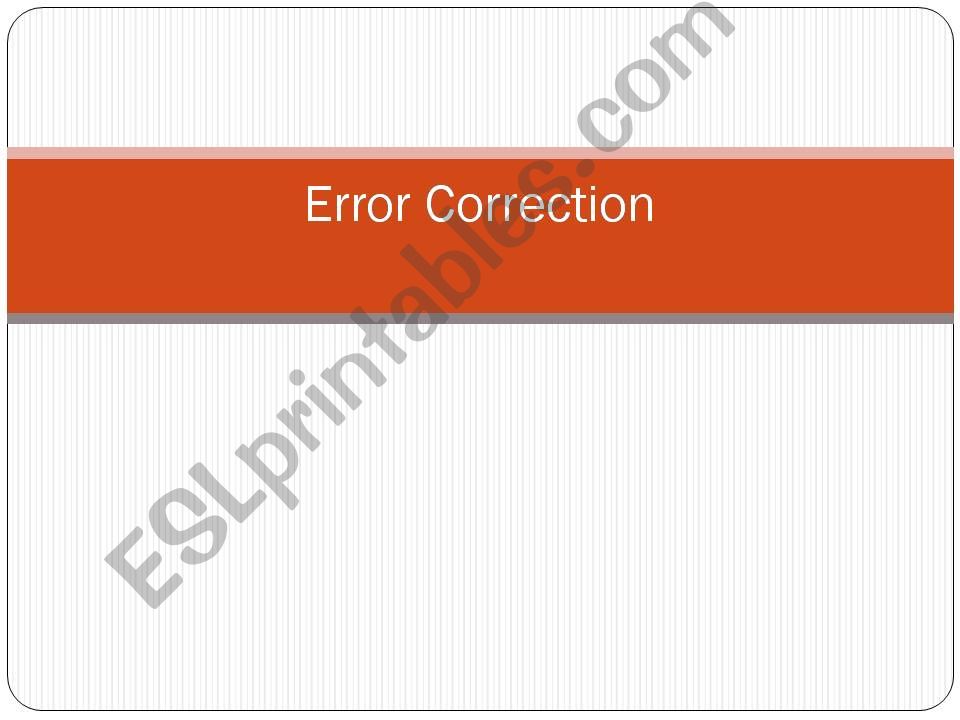 presentation about error correction