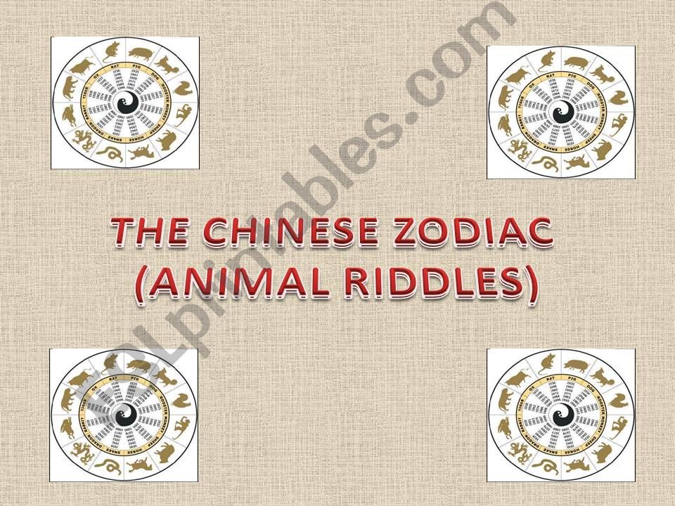 Chinese Zodiac (Animal Riddle Game based on the Chinese Zodiac)