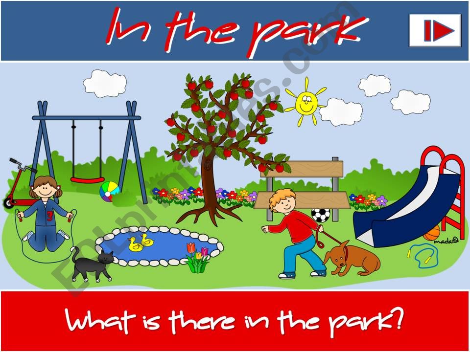 In the park - There is / There are
