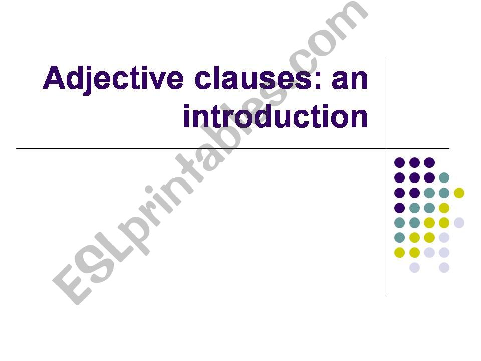 Relative clauses powerpoint