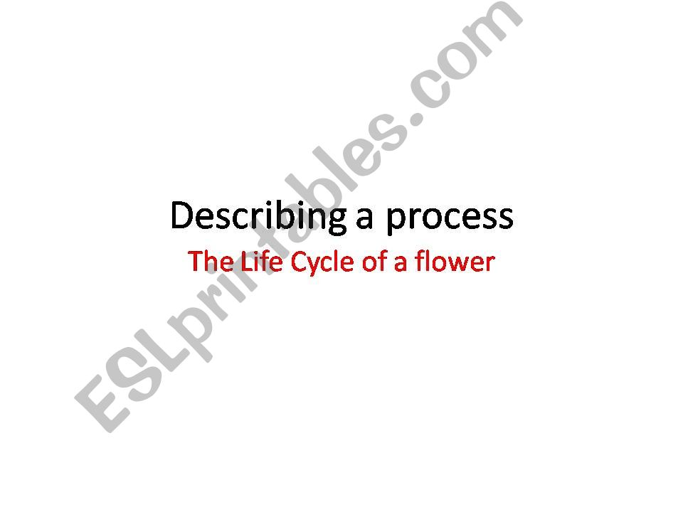 Describing a Process: The Life Cycle of a Flower
