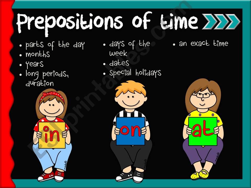 Prepositions of time - in, on ,at *GAME*