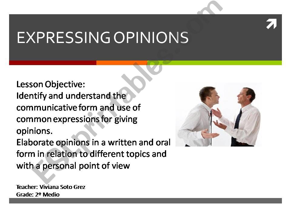 Expressions for Giving Personal Opinions
