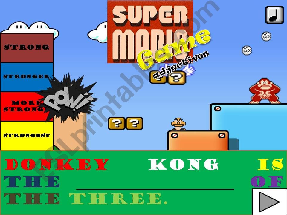 SUPERMARIO COMPARATIVES/SUPERLATIVES GAME (WITH SOUND)