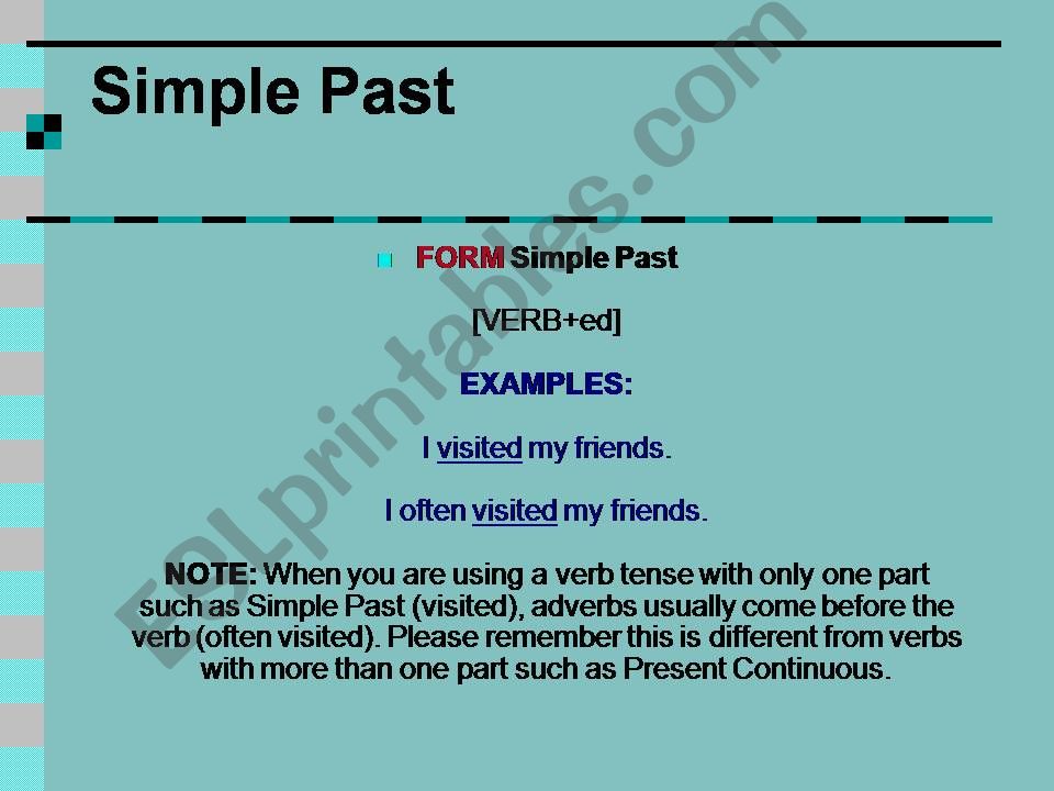 Simpla past tense powerpoint