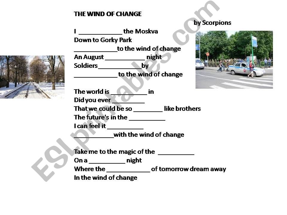 Song: The wind of change powerpoint