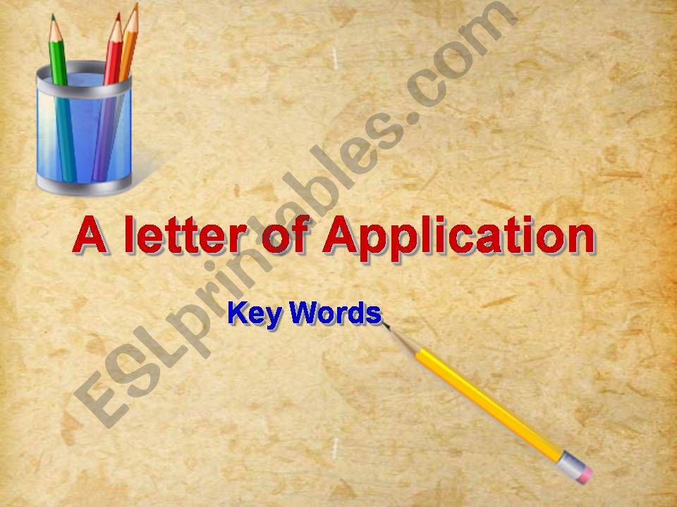 a letter of application powerpoint
