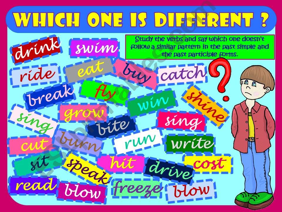 WHICH ONE IS DIFFERENT (IRREGULAR VERBS)  (part 1)