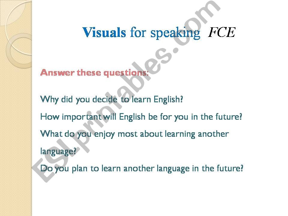 Visuals For Speaking powerpoint