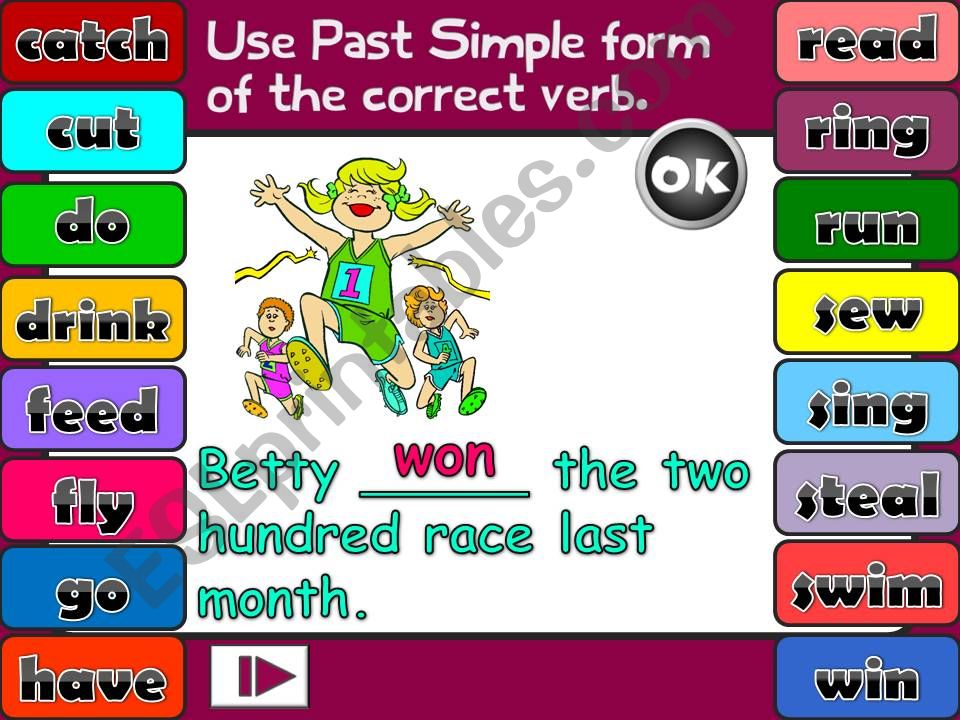 Past Simple - irregular verbs *GAME* (2)