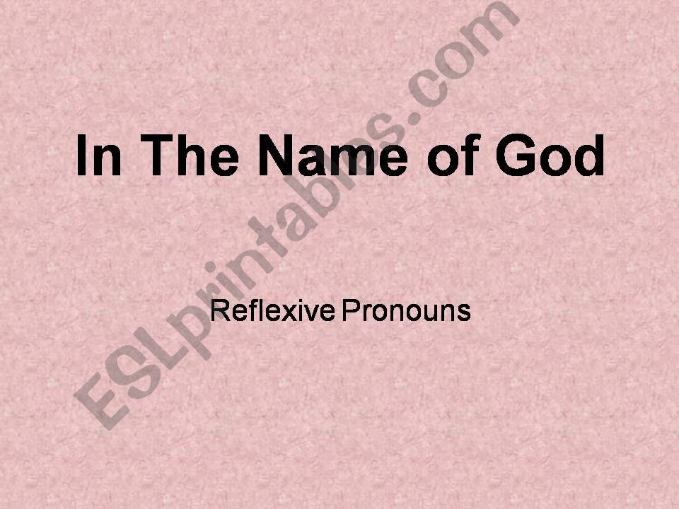 Reflexive pronouns powerpoint