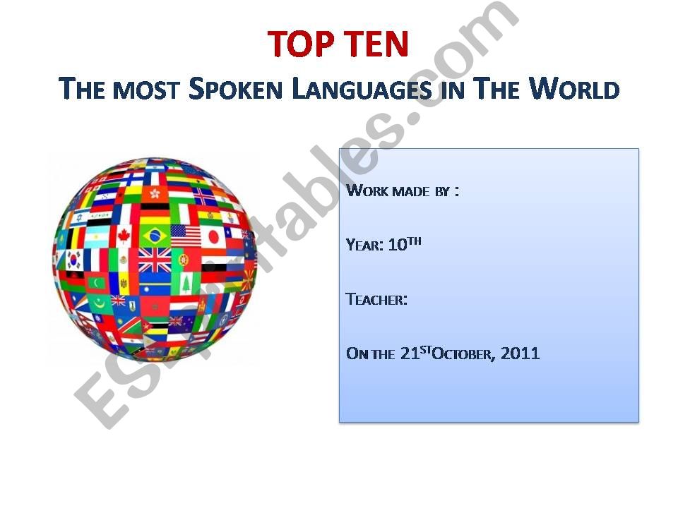 The most Spoken Languages in The World