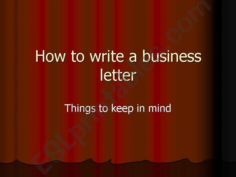 How to write a business letter