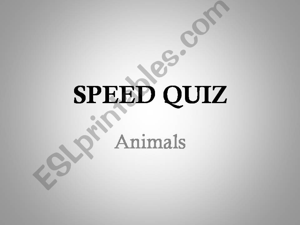 Speed Quiz powerpoint