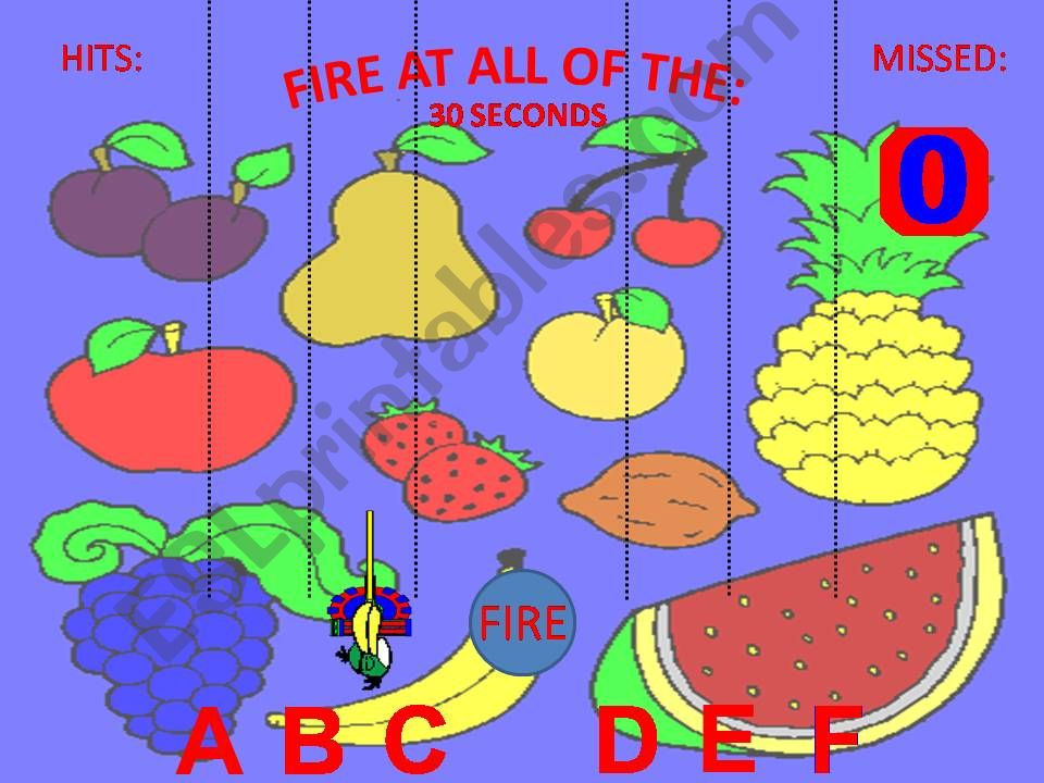 Fruit Shooting Game Part 1  powerpoint