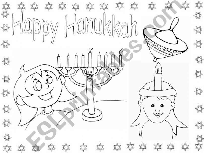 Hanukkah coloring page powerpoint