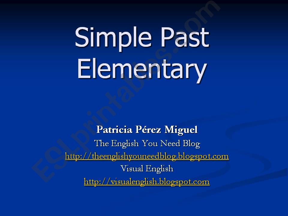 Simple Past Tense powerpoint