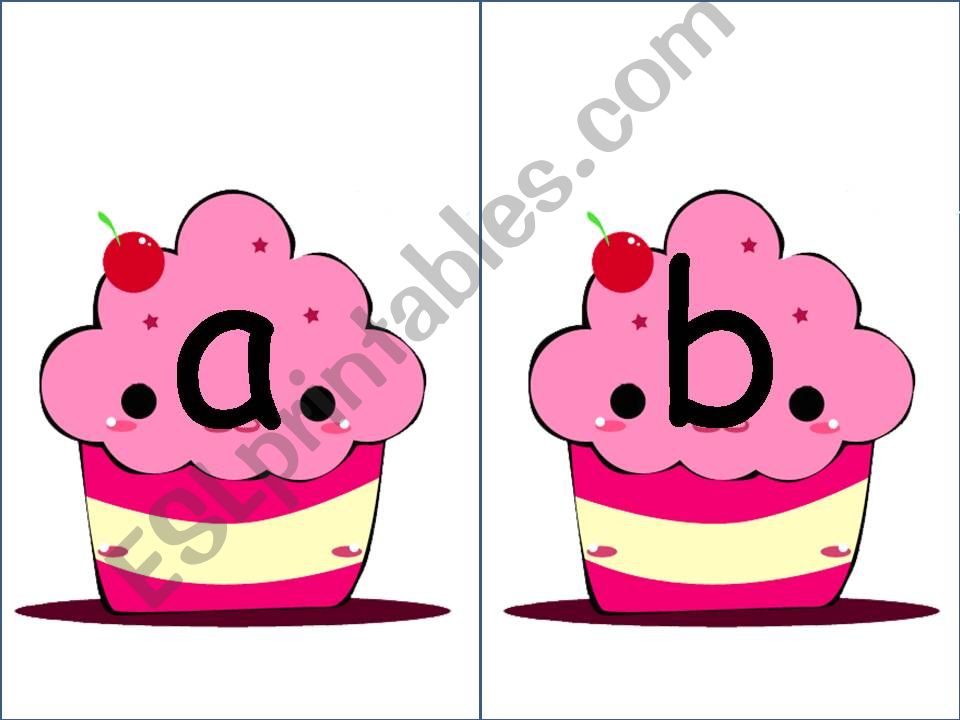Alphabet Letters (Small) on cupcakes