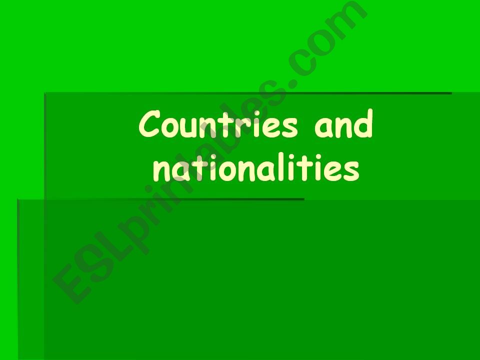 countries and nationalities powerpoint