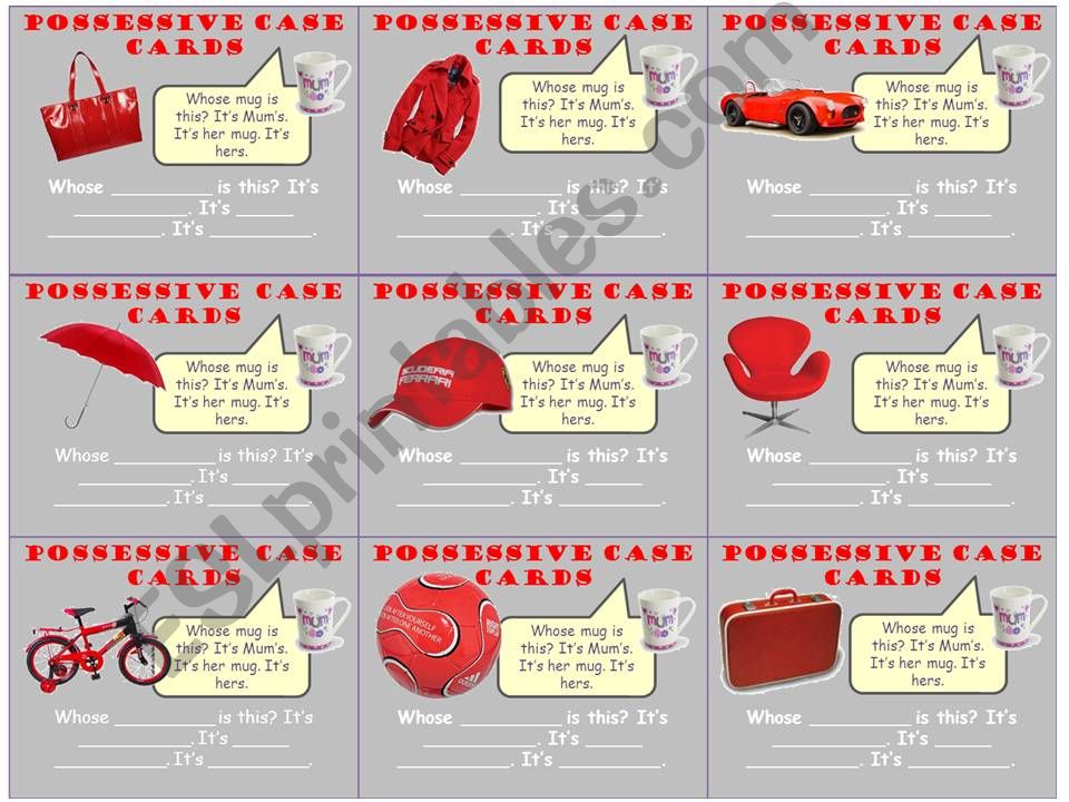 Possessive Case Quick Practice Cards