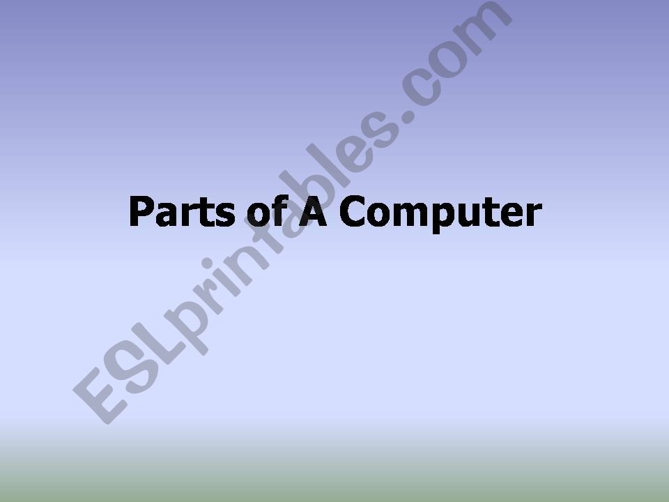Parts of a Computer powerpoint