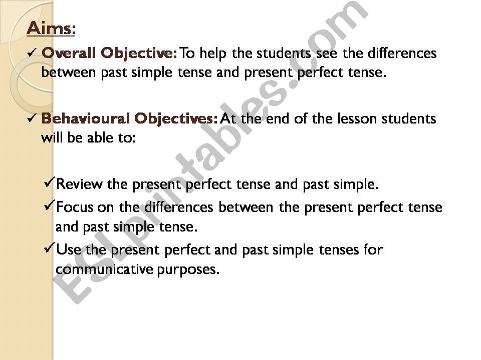 present perfect-past tense-exercise