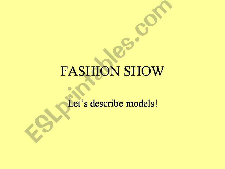 Describe models! powerpoint