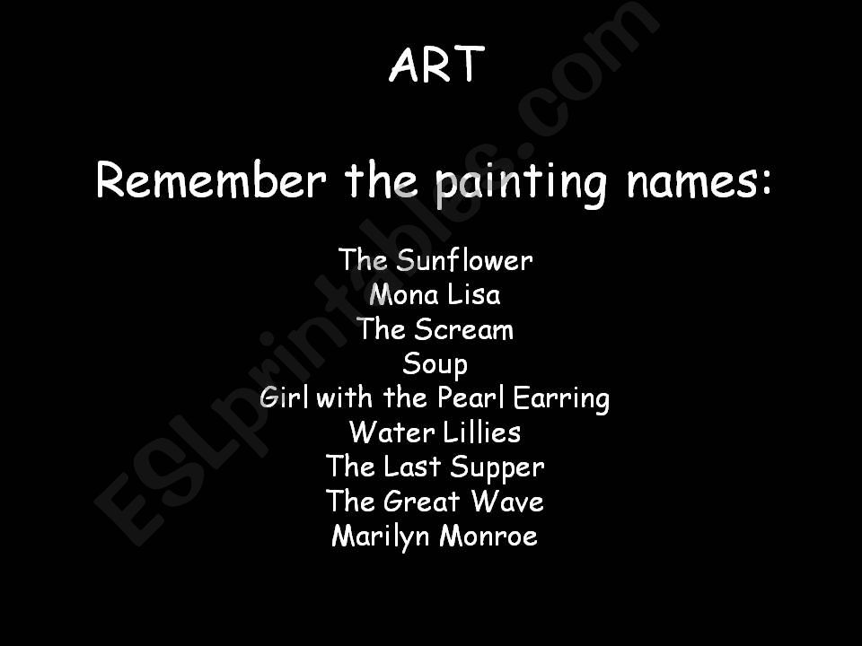 Art - Part 1 powerpoint