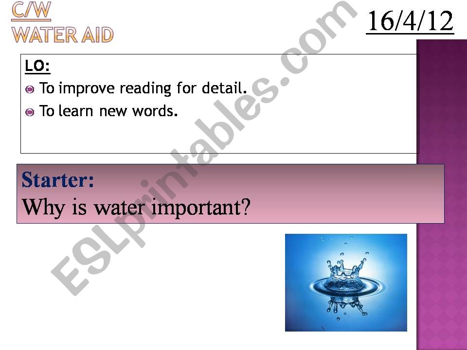 Water aid powerpoint