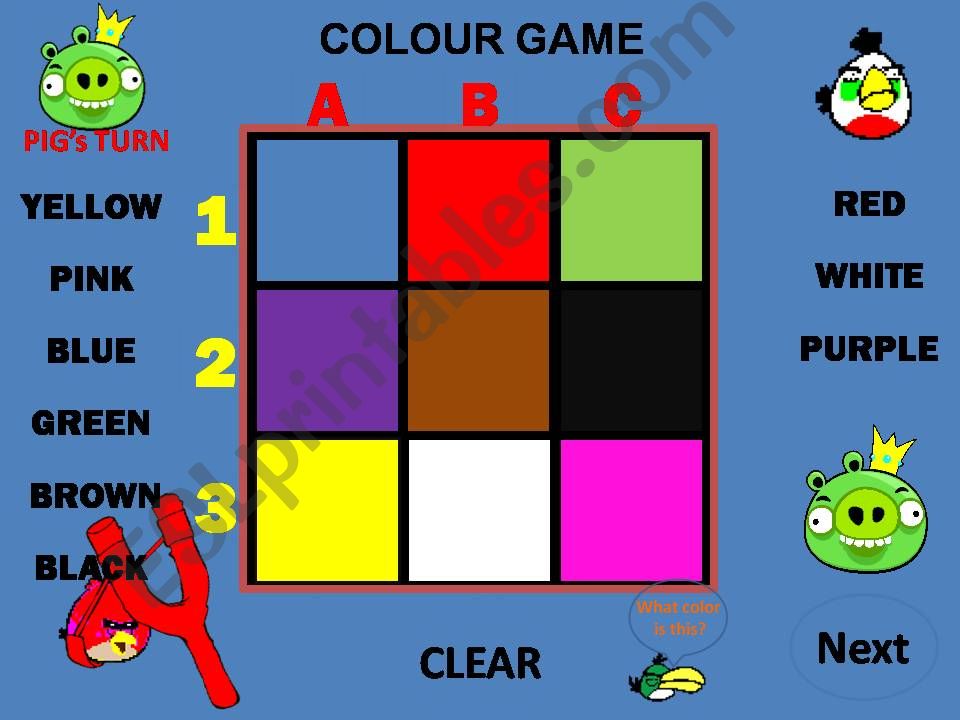 Colours Angry Bird Tic Tac Toe Game Part 2