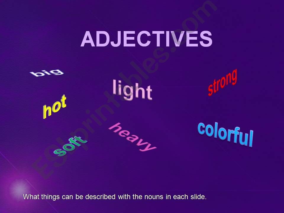 Adjectives picture game powerpoint
