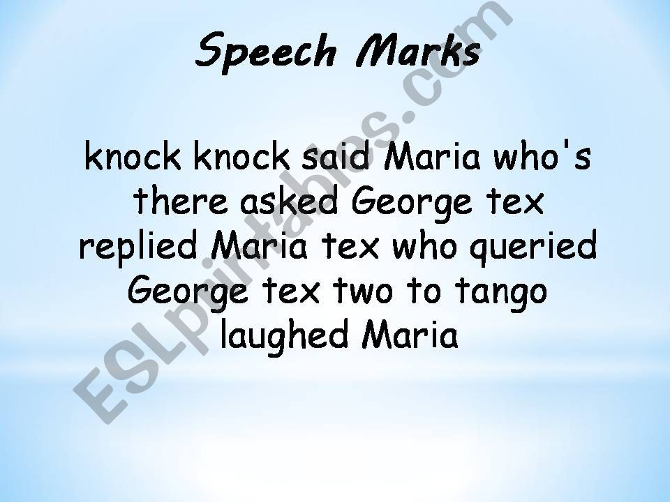 Just Speech Marks powerpoint