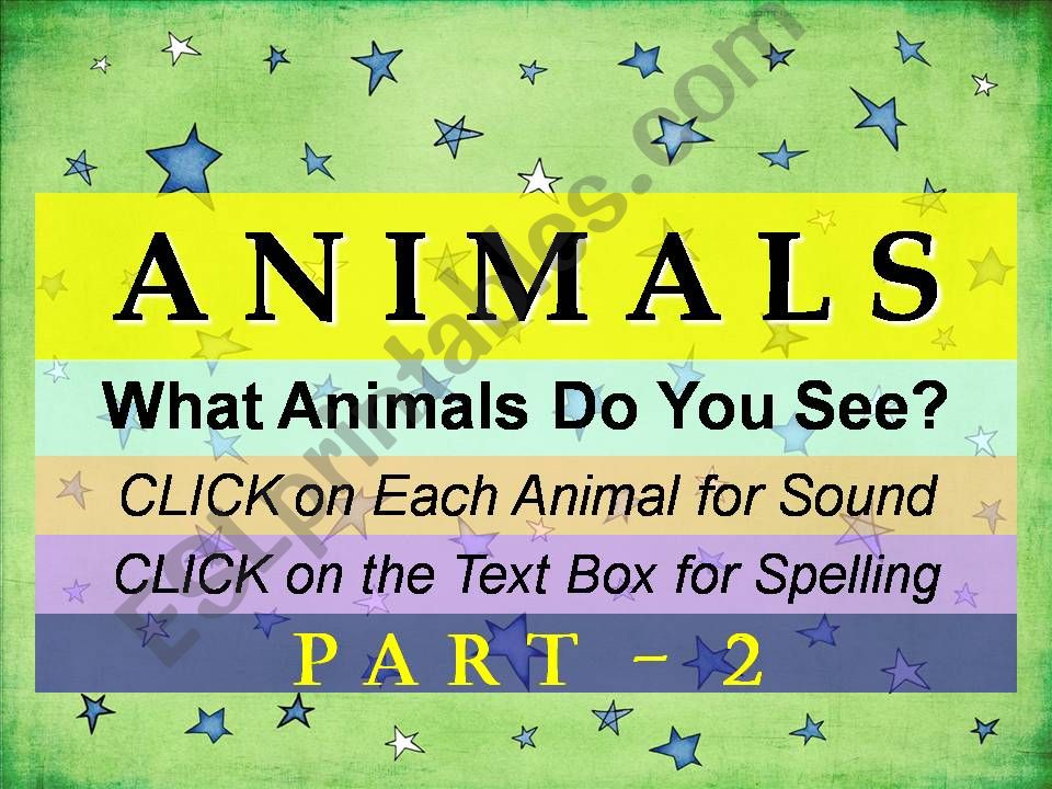 ANIMALS - Tell the Name - Spelling - Part 2 - with SOUND, ANIMATED