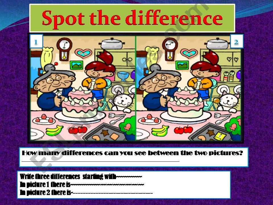 spot the difference and some activities