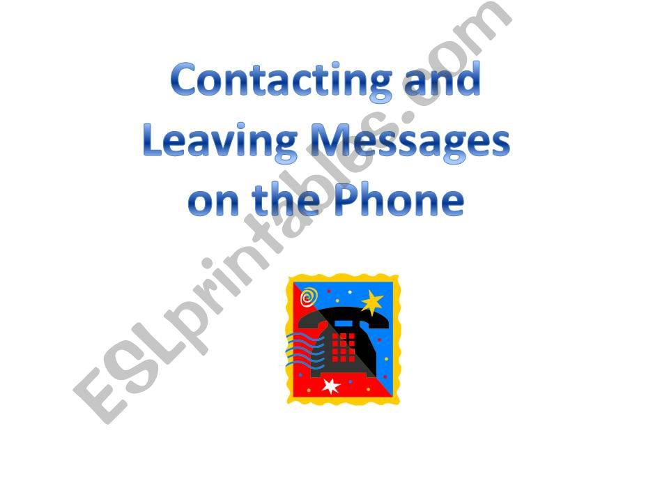 Taking Messages On the Phone powerpoint